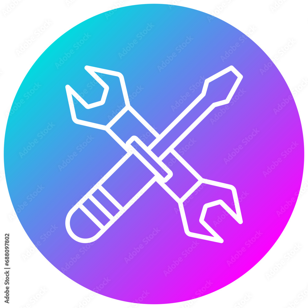 Screwdriver and Wrench Icon Screwdriver and Wrench Icon