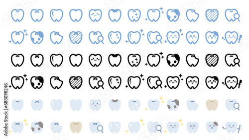 歯のアイコン素材セット