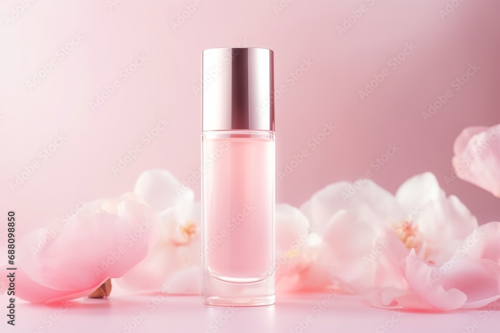 A Fragrant Bottle of Perfume Gracing a Tabletop A Fragrant Bottle of Perfume Gracing a Tabletop