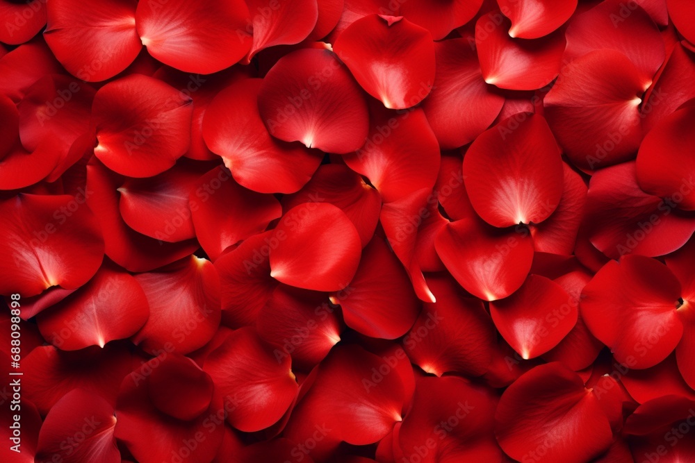Red Petals Forming Heart-Shaped Blossoms Red Petals Forming Heart-Shaped Blossoms