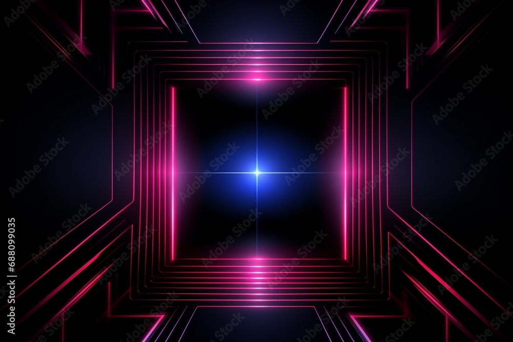 Abstract Artwork with Dark Background and Pink, Blue Lines Abstract Artwork with Dark Background and Pink, Blue Lines