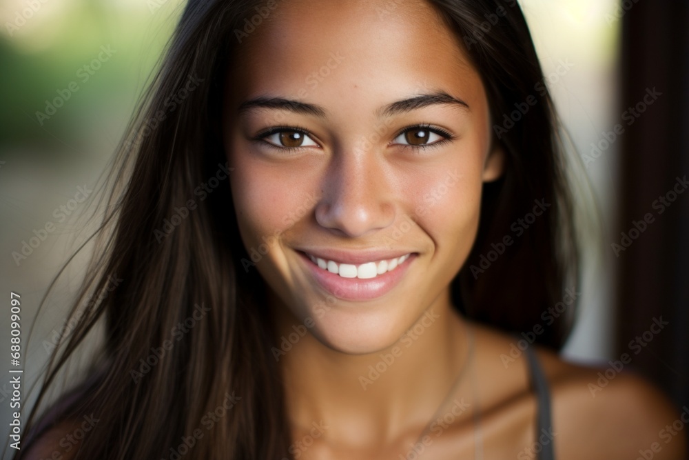 Close-Up Portrait of a Smiling Woman Close-Up Portrait of a Smiling Woman