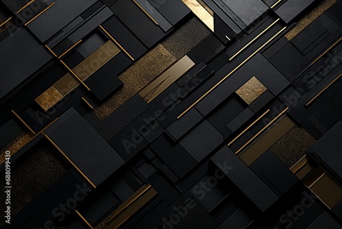 Black and Gold Wallpaper with Clock Accents © Virginie Verglas