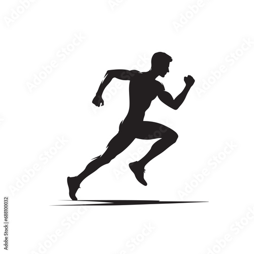 Running Man Silhouette - black vector Running Man Silhouette - sports Silhouette