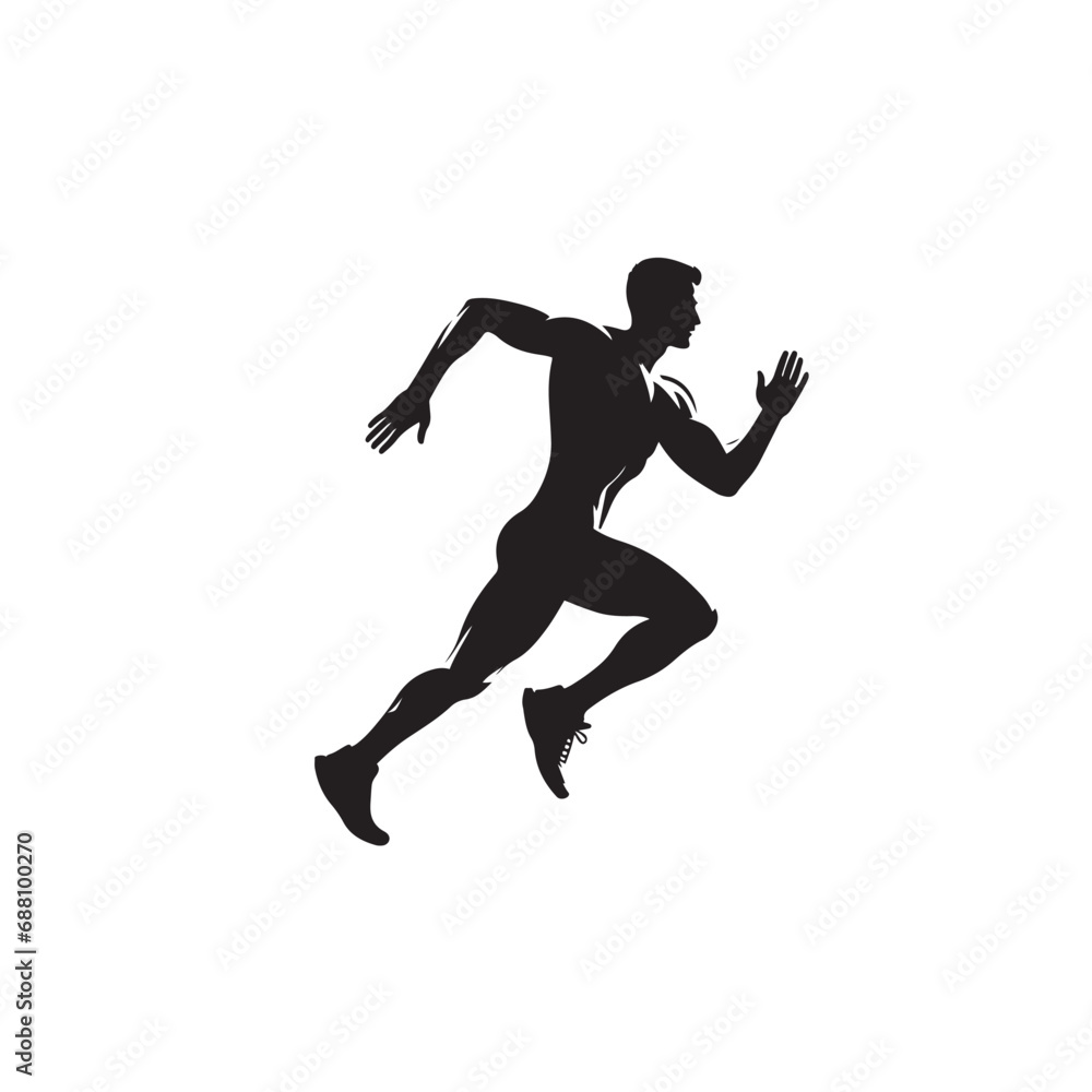 Running Man Silhouette - black vector Running Man Silhouette - sports Silhouette