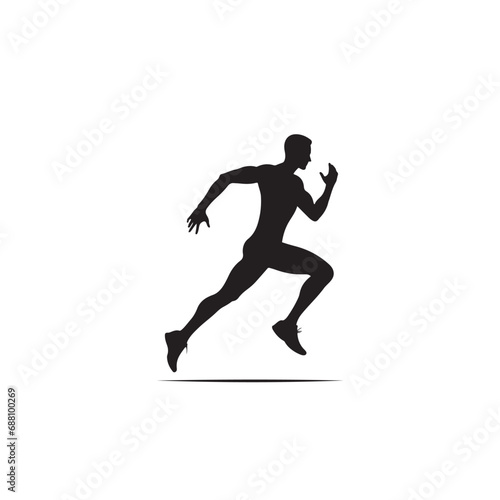 Running Man Silhouette - black vector Running Man Silhouette - sports Silhouette © Verslood