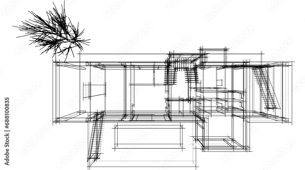 abstract architecture vector 3d illustration abstract architecture vector 3d illustration