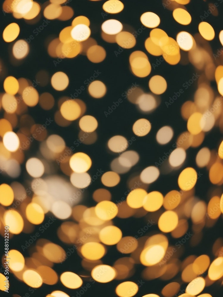 Golden Christmas Lights Bokeh Background