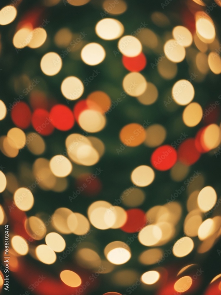 Golden Holiday Glow: A Festive Christmas Background with Abstract Lights and Bokeh Blur