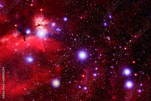 Red cosmic nebula. Elements of this image furnished by NASA © Artsiom P
