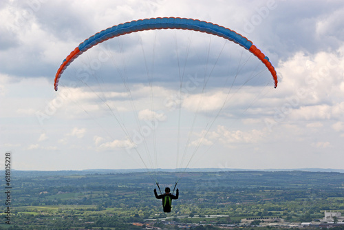 Paragliding above Westbury in Wiltshire	 photo