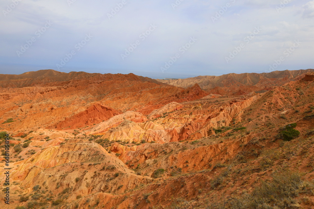 Fairytale Canyon Skazka located in Tosor next to Issyk-Kul lake, Kyrgyzstan Fairytale Canyon Skazka located in Tosor next to Issyk-Kul lake, Kyrgyzstan