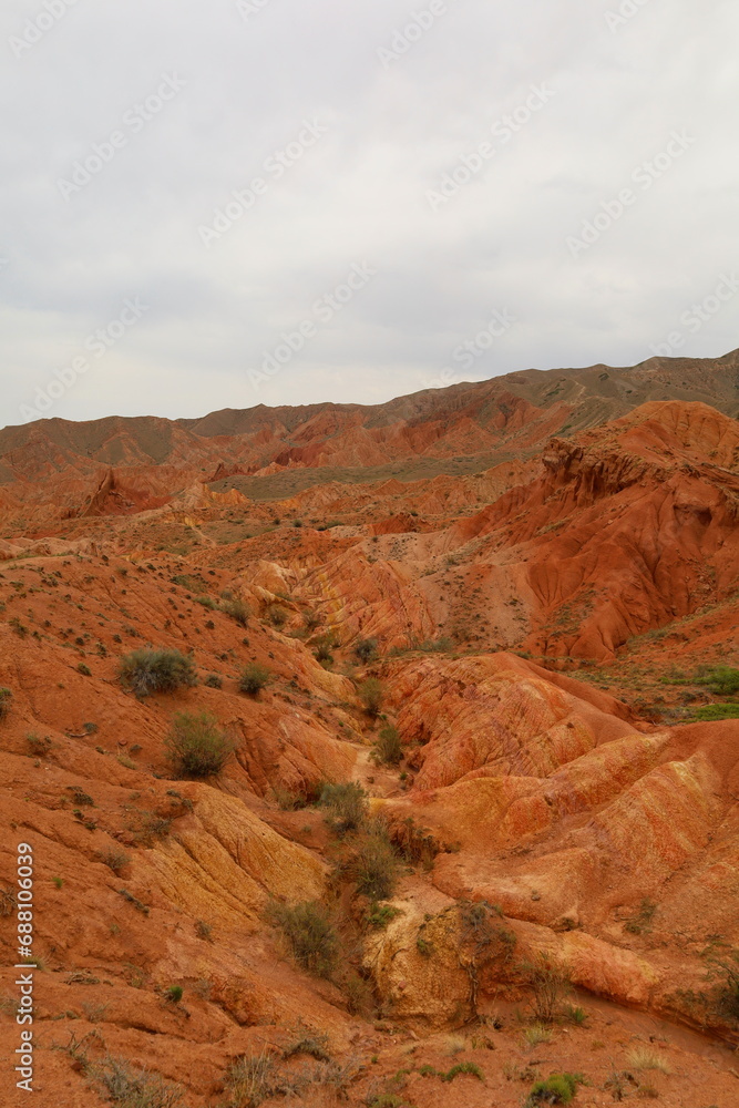 Fairytale Canyon Skazka located in Tosor next to Issyk-Kul lake, Kyrgyzstan Fairytale Canyon Skazka located in Tosor next to Issyk-Kul lake, Kyrgyzstan