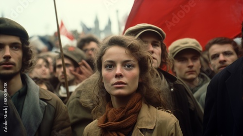 A group of people are protesting