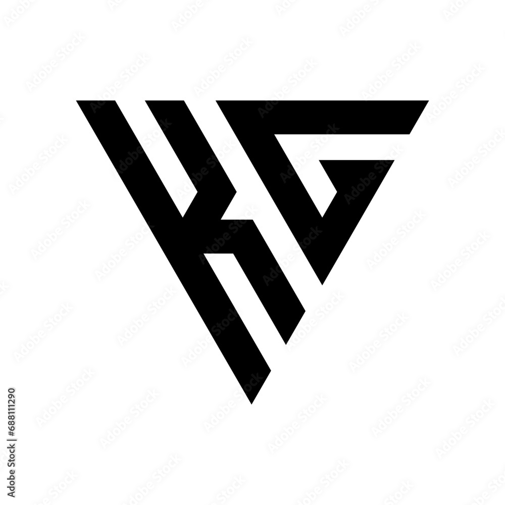Triangle Letter KG Logo Design Triangle Letter KG Logo Design