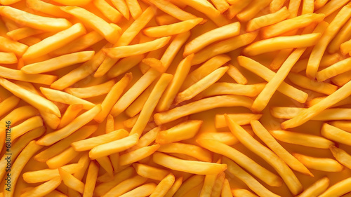 French fries as background, fried potato sticks, golden fries, roasted potatoes, finger chips