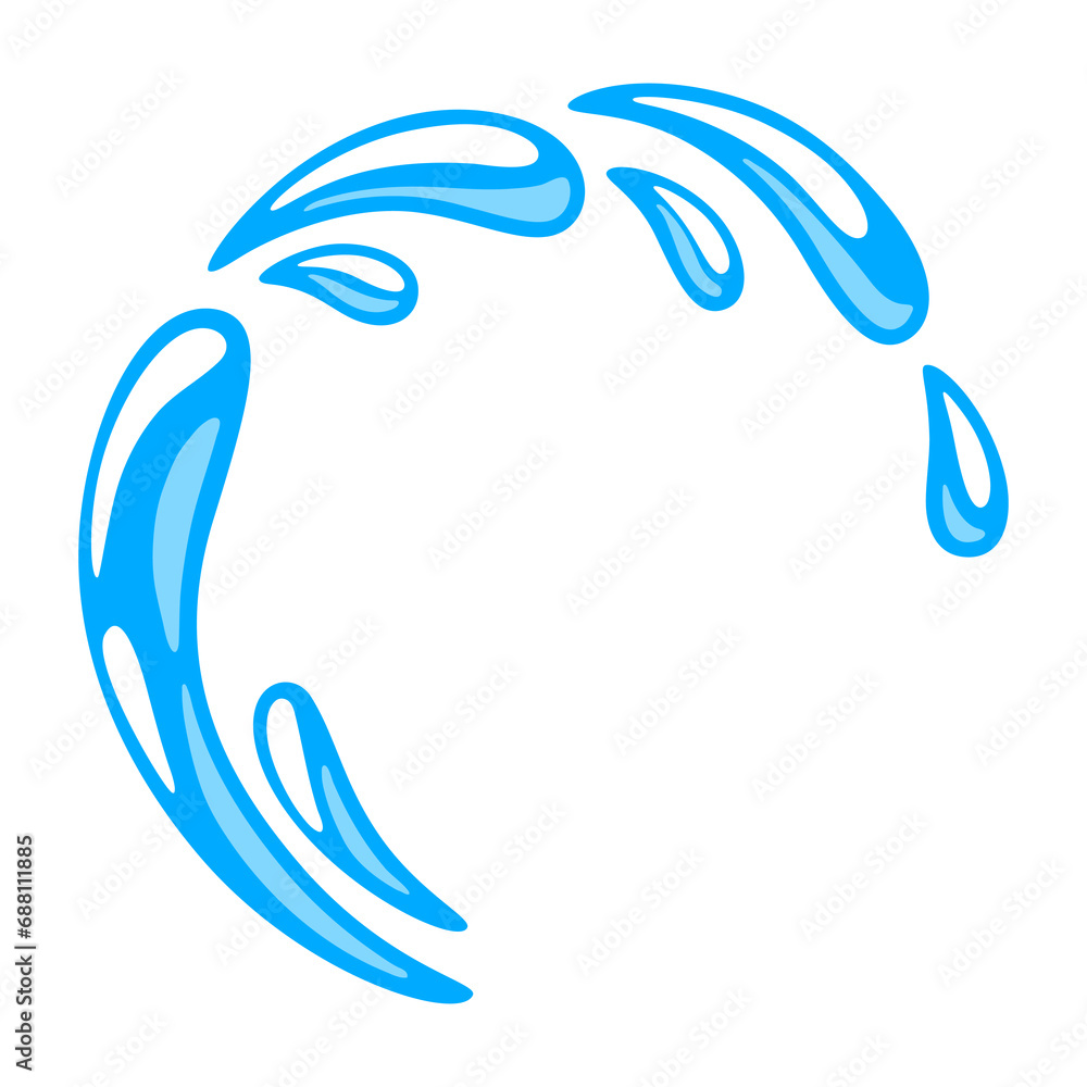 Fototapeta premium Water drops illustration. Aqua or liquid in motion.