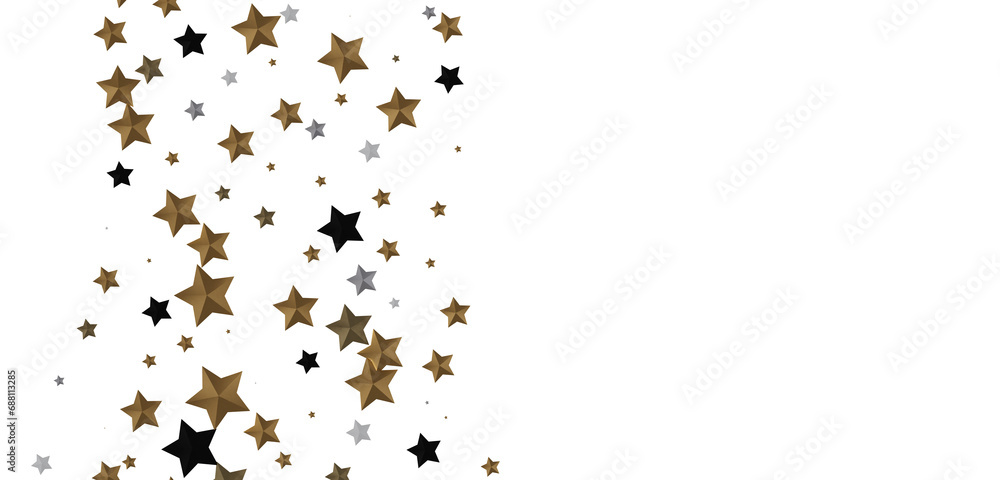 Obraz premium Ethereal Rain of Gold: Step into a Captivating 3D Stars Shower