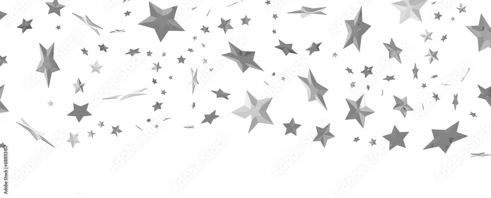 Abstract pattern of random falling silver stars on transparent background. Abstract pattern of random falling silver stars on transparent background.