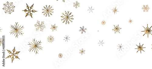Snowflake Dance  Radiant 3D Illustration Showcasing Falling Christmas Snowflakes in Harmony
