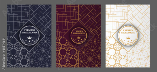 A luxurious pattern. A set of spectacular patterns for covers, prints, interior design, packaging, premium funds and creative ideas