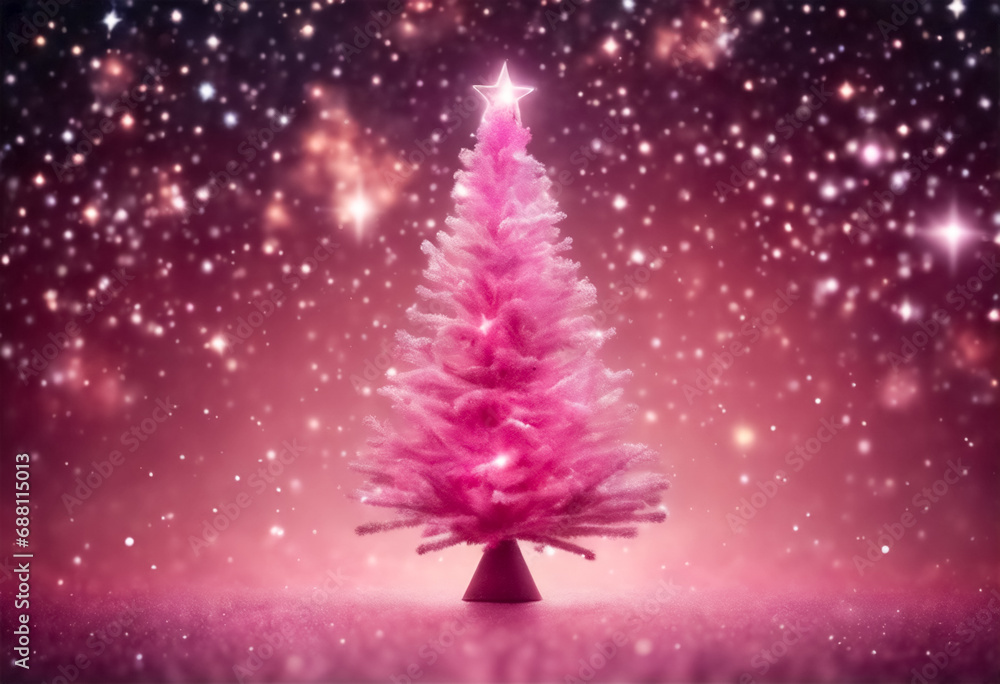 Albero di Natale Rosa Astratto su sfondo rosa Albero di Natale Rosa Astratto su sfondo rosa