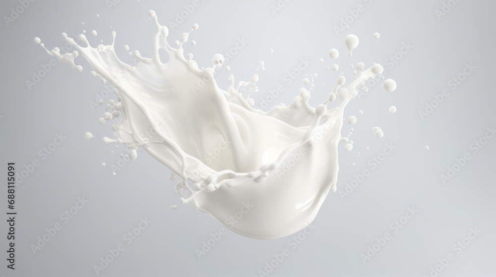 White milk splash isolated on white background. White liquid splash White milk splash isolated on white background. White liquid splash