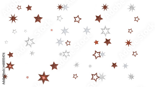 Starlit Christmas Plummet: Spectacular 3D Illustration Showcasing Descending Holiday Star Clusters © vegefox.com