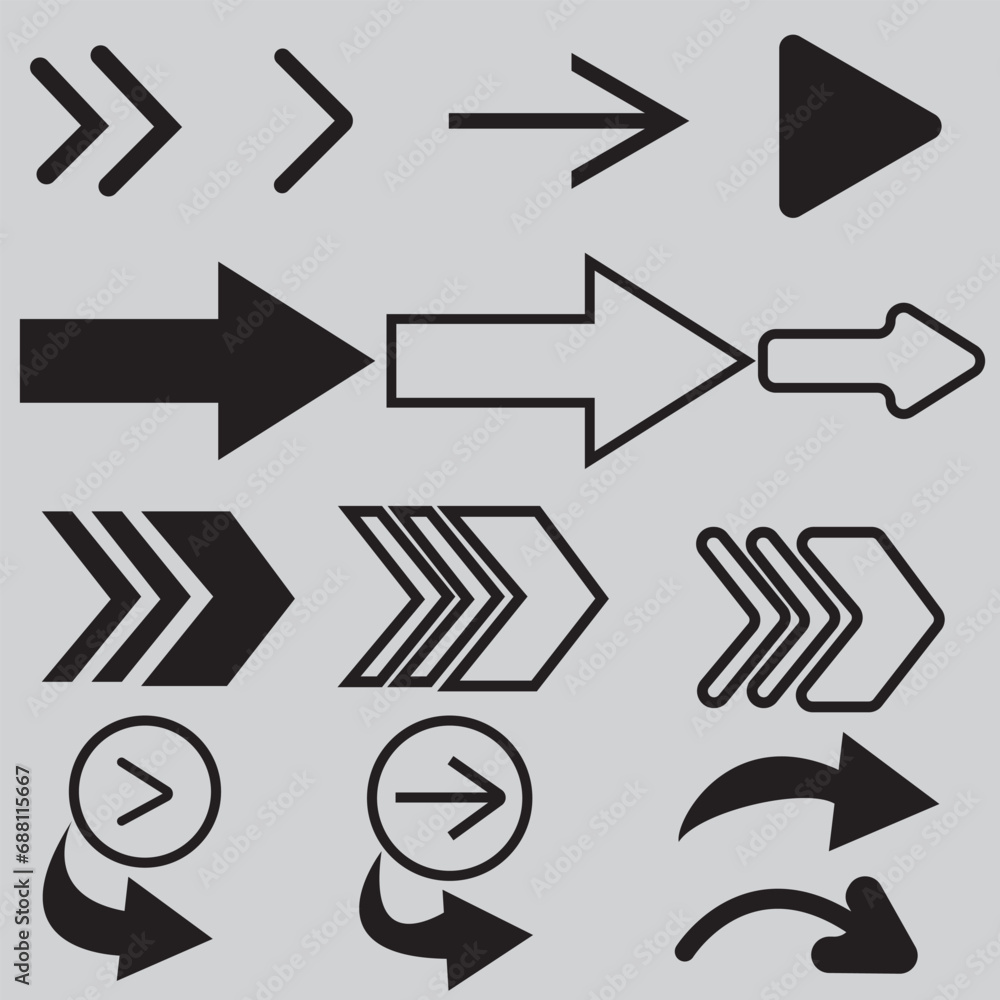 Arrows vector set. Arrow icon collection. Mega set of arrow vector. Modern simple arrows. Vector illustration Arrows vector set. Arrow icon collection. Mega set of arrow vector. Modern simple arrows. Vector illustration