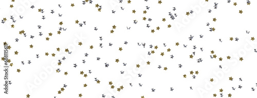 Gilded Wonders Unleashed  3D Gold Stars Rain Illustration Mesmerizes Viewers
