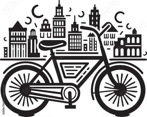 Downtown Dynamo City Bicycle Vector Icon Pedal Pursuit Iconic Bike Design