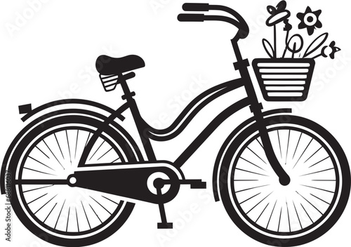 Cityscape Cycle Iconic Bike Image Metropolis Motion Bicycle Vector Emblem