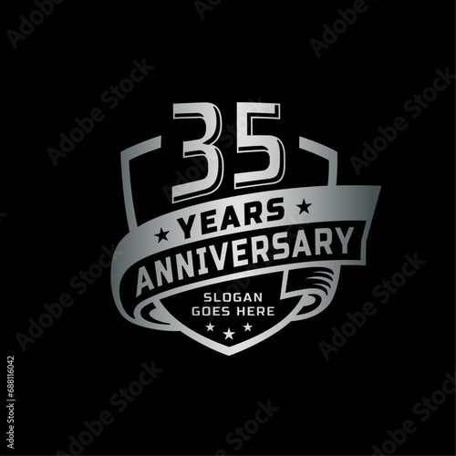 35 years anniversary celebration design template. 35th anniversary logo. Vector and illustration. © JohnyBlack