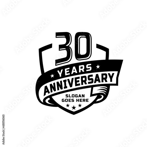 30 years anniversary celebration design template. 30th anniversary logo. Vector and illustration.