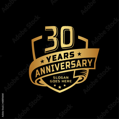 30 years anniversary celebration design template. 30th anniversary logo. Vector and illustration.