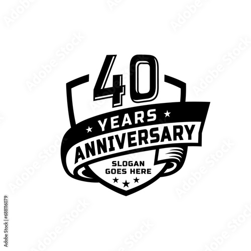 40 years anniversary celebration design template. 40th anniversary logo. Vector and illustration. photo