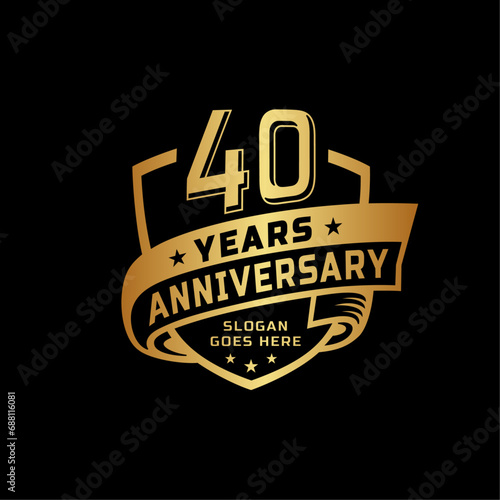 40 years anniversary celebration design template. 40th anniversary logo. Vector and illustration.