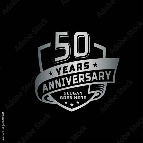 50 years anniversary celebration design template. 50th anniversary logo. Vector and illustration.