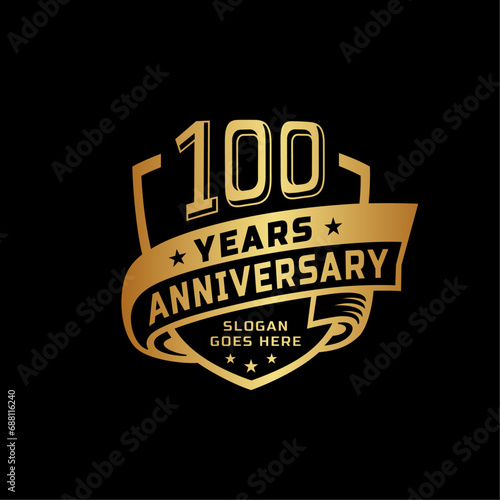 100 years anniversary celebration design template. 100th anniversary logo. Vector and illustration. photo
