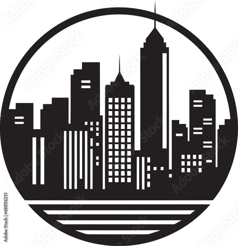 Metropolitan Mosaic Iconic Cityscape Design Urban Horizons Buildings Logo Image