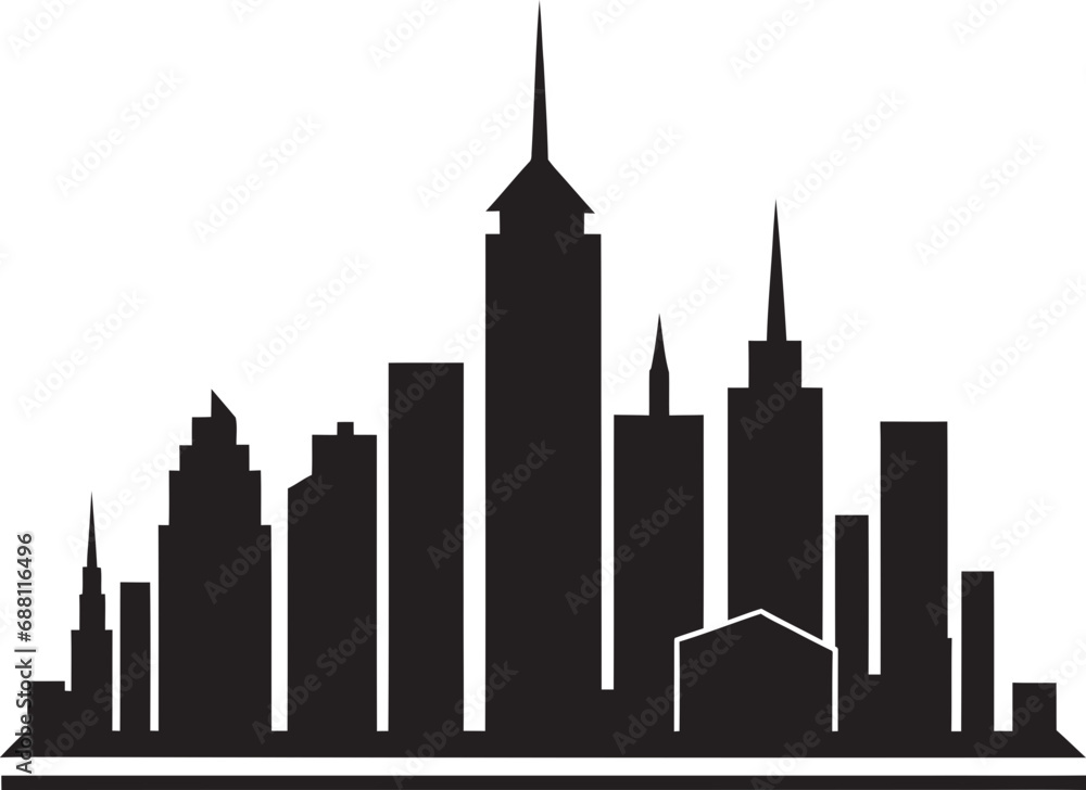 Cityscape Canvas Buildings Logo Symbol Metro Majesty Buildings Vector Icon