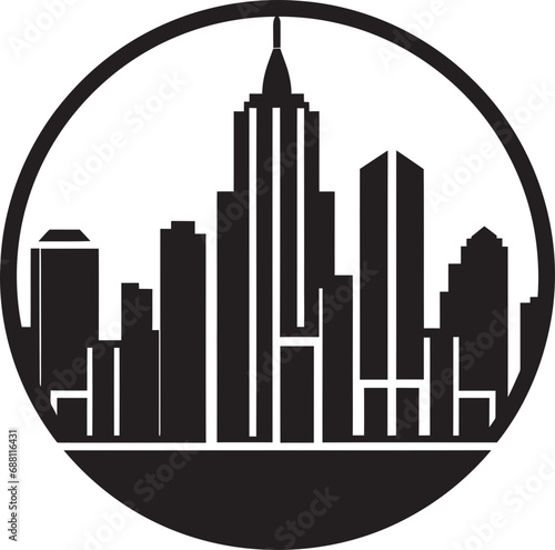 Skyline Serenade Iconic City Buildings Emblem Urban Mosaic Buildings Logo Design