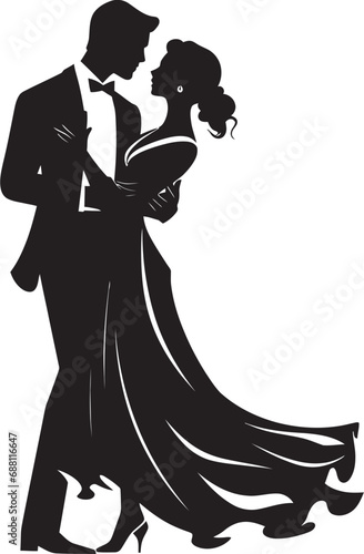 Captivating Waltz Dancing Couple Vector Icon Ethereal Elegance Iconic Dance Design