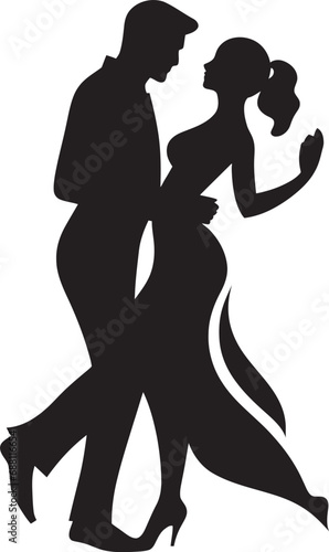 Wallpaper Mural Enchanted Choreography Couple Logo Symbol Captivating Waltz Dancing Couple Vector Icon Torontodigital.ca
