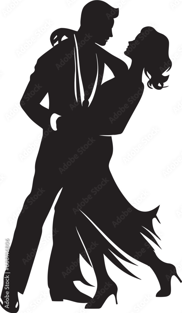 Ethereal Elegance Iconic Dance Design Whirlwind Waltz Couple Logo Image Ethereal Elegance Iconic Dance Design Whirlwind Waltz Couple Logo Image