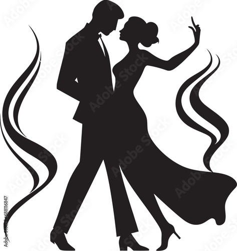 Glide and Grace Iconic Couple Mark Symphonic Sway Couple Logo Symbol