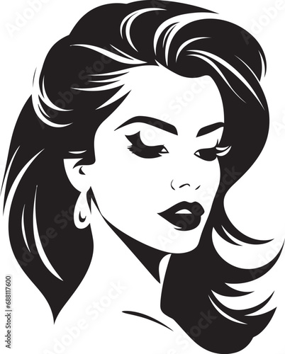 Elegant Charm Girls Face Logo Illustration Sublime Elegance Iconic Face of Beauty