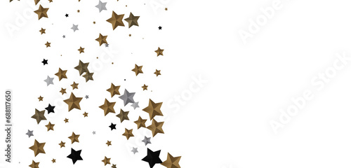 Gilded Wonders Unleashed: 3D Gold Stars Rain Illustration Mesmerizes Viewers
