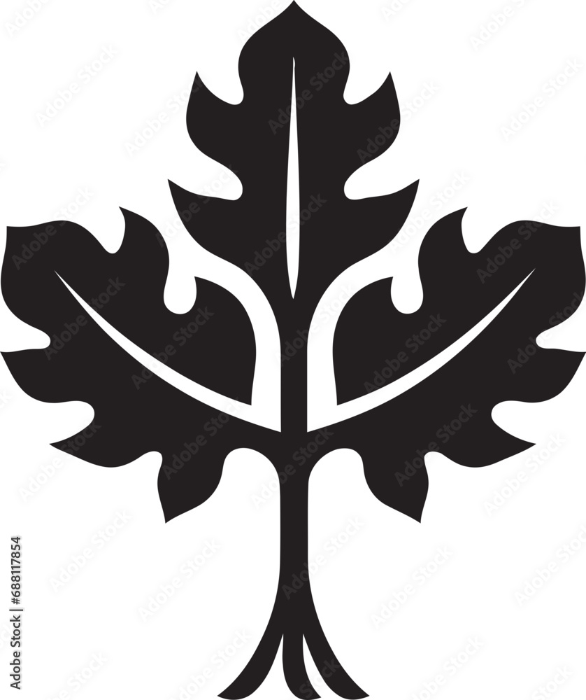 Lush Leafage Ivy Oak Emblem Design Sylvan Serenity Iconic Ivy Oak Illustration