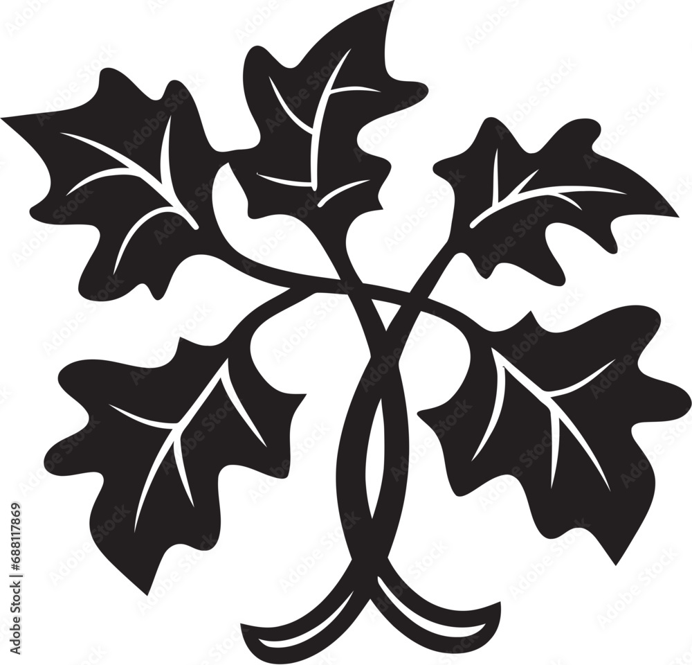 Naklejka premium Flourishing Fusion Ivy Oak Symbol Organic Overlap Ivy Oak Logo Icon